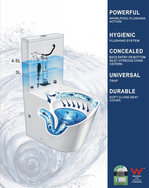 Luxury Round Ceramic Back to Wall Toilet Carousel 2