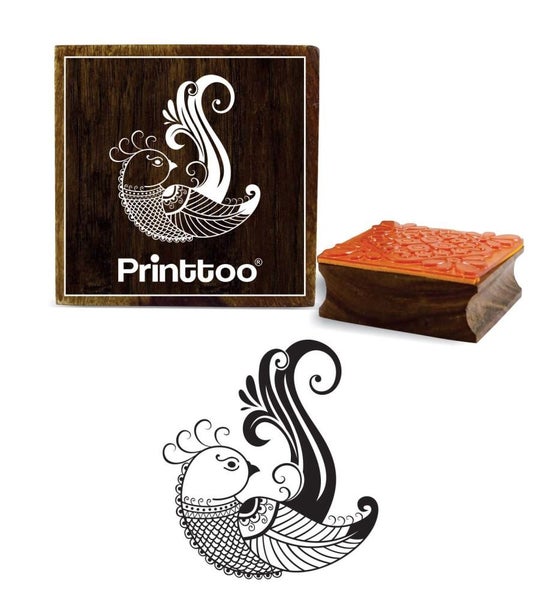 Printtoo DIY Stamp Square Wooden Rubber Stamp Bird Pattern Scrap-booking Stamps Carousel 1