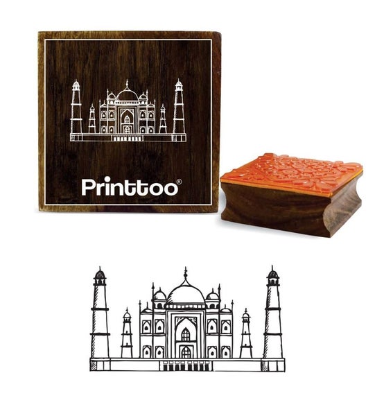 Printtoo Wooden Taj Mahal Pattern Stamp Square Rubber Stamps Scrap-booking Carousel 1