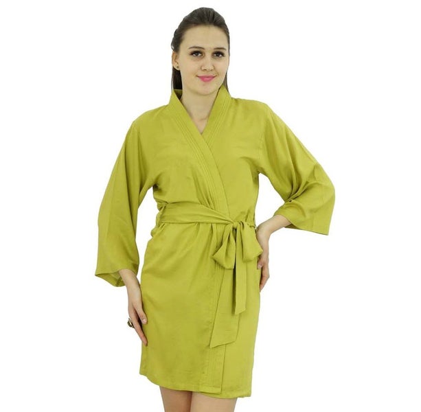 Bimba Women Short Solid Belt Robe Soft Modal Cotton Wrap Round Plain Bath Robe Carousel 1