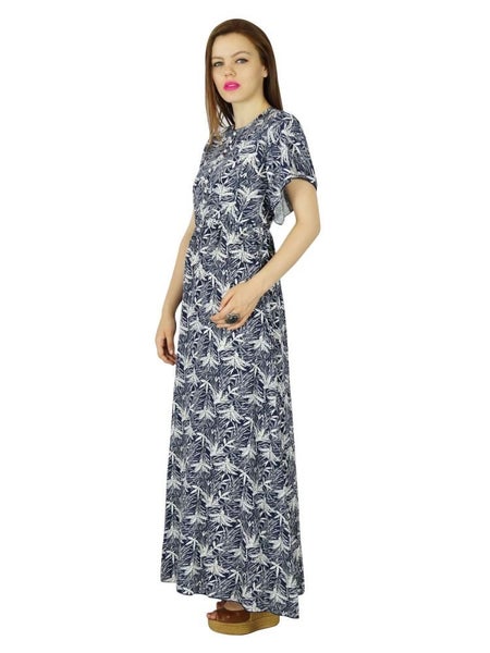 Bimba Women Long Maxi Dress Frilled Sleeve Rayon Gown Classic er Clothing Carousel 2