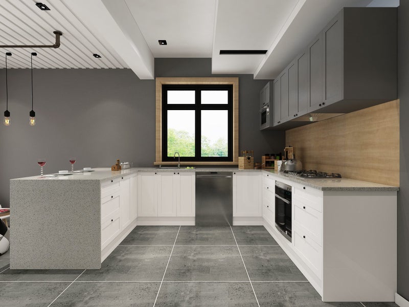 Complete Kitchen Cabinets, TWO TONE Shaker style, High Quality, Soft Close Doors Carousel 1