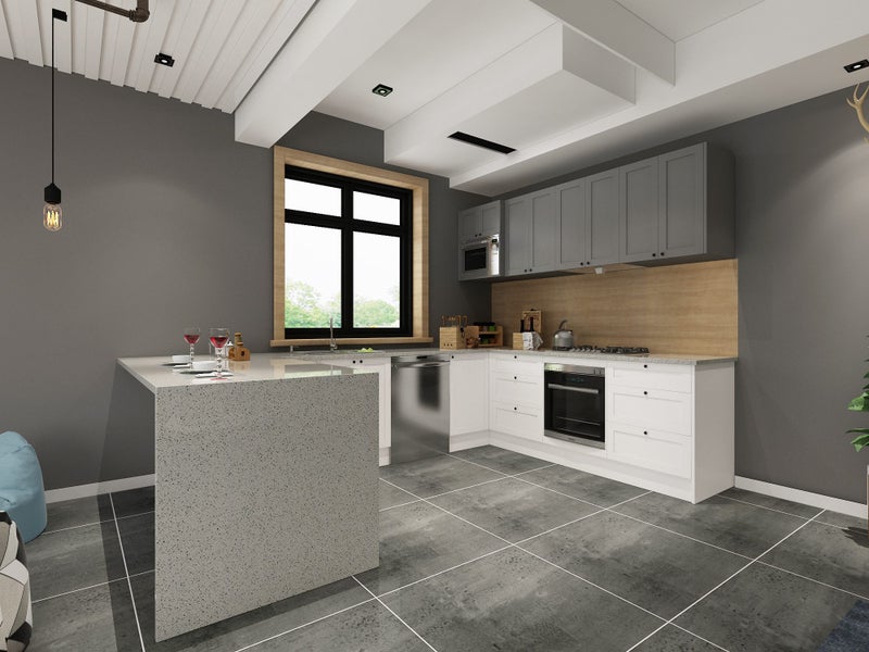 Complete Kitchen Cabinets, TWO TONE Shaker style, High Quality, Soft Close Doors Carousel 2