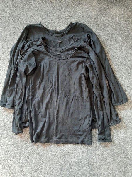 Mini Merino long sleeve kids black tops x3 size 7/8 Carousel 1