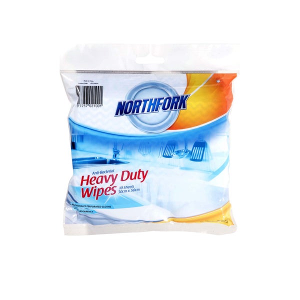 Northfork Heavy Duty Antibacterial Perforated Wipe Pk10 Carousel 1