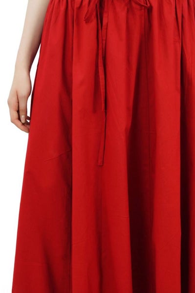 Bimba Long Maxi Skirt With Contrast Border Red Boho Skirt With Elastic Waist Carousel 2