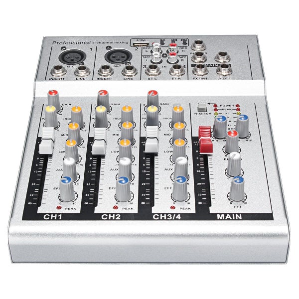 4 Channel Live Mixing Studio Audio Sound Console 48V USB Mixer Console Network Carousel 2