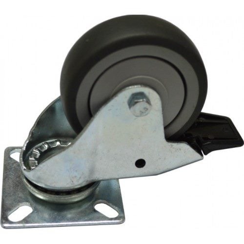 Castor Swivel Plate 75mm Braked Roller Bearings Carousel 1