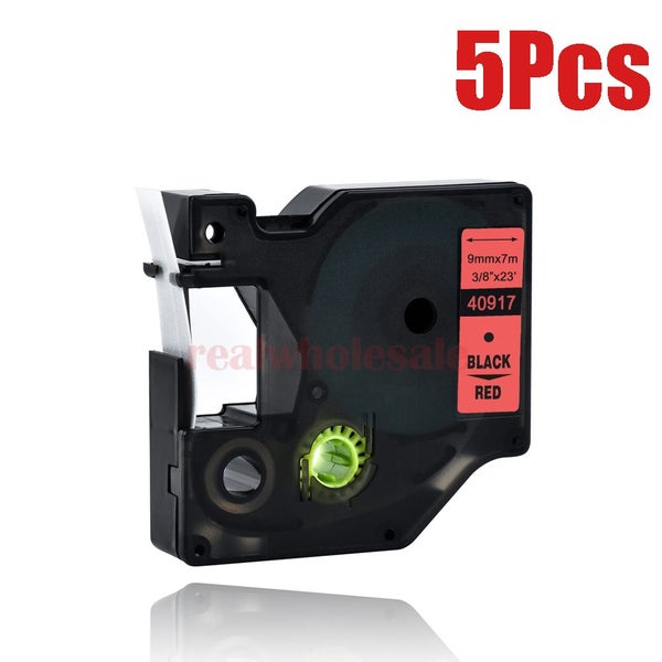 Label Tape for Dymo D1 Tape 9mm Black on Red Dymo 40917 Compatible X5 Carousel 1