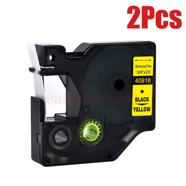 Dymo 40918 Compatible Dymo D1 Label Tape Black on Yellow Label Tape X2 Carousel 1