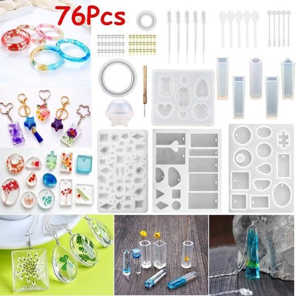 76pcs/Set DIY Handmade Resin Casting Molds Kit Silicone Mold Making Jewelry Carousel 1