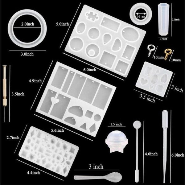 76pcs/Set DIY Handmade Resin Casting Molds Kit Silicone Mold Making Jewelry Carousel 7