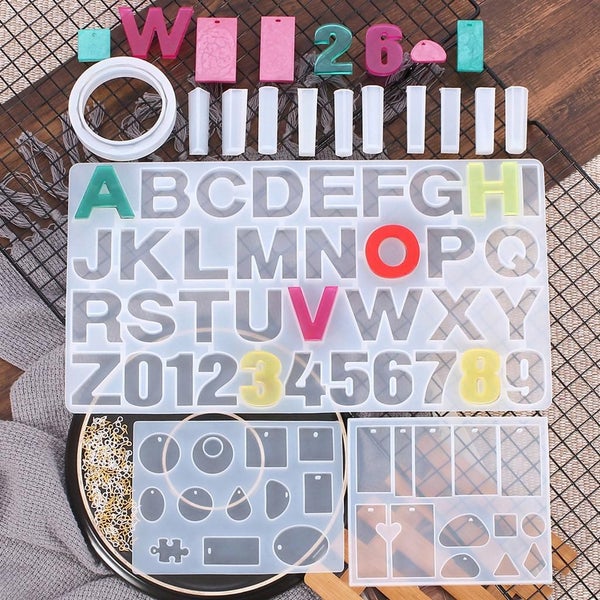 214Pieces Resin Casting Molds Silicone Pendant Mould for Jewellery DIY Necklace Carousel 2