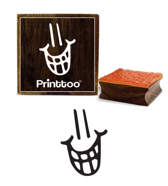 Printtoo Smile Pattern Crafting Square Wooden Rubber Stamp Scrap-Booking Carousel 1