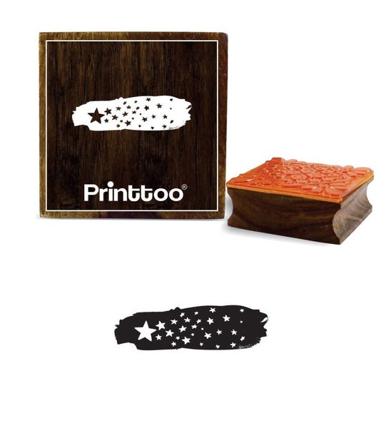 Printtoo Crafting Stars Design Square Wooden Rubber Stamp Diary Card Block Carousel 1