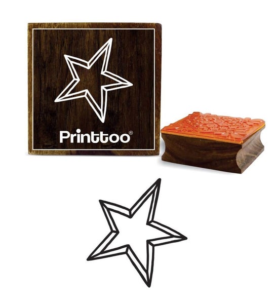 Printtoo Star Pattern Diary Card Craft Square Wooden Rubber Stamp Scrap-Booking Carousel 1