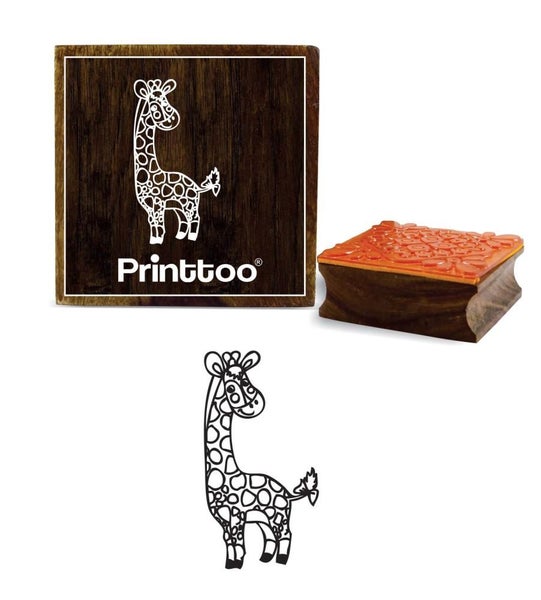 Printtoo Square Giraffe Pattern Wooden Rubber Stamp Craft Stamps Carousel 1