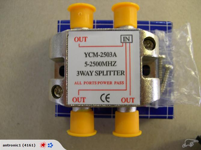 Splitter Freeview Satellite DIY 3way All DC Power Pass F Type STV1783P 1x pc Carousel 1