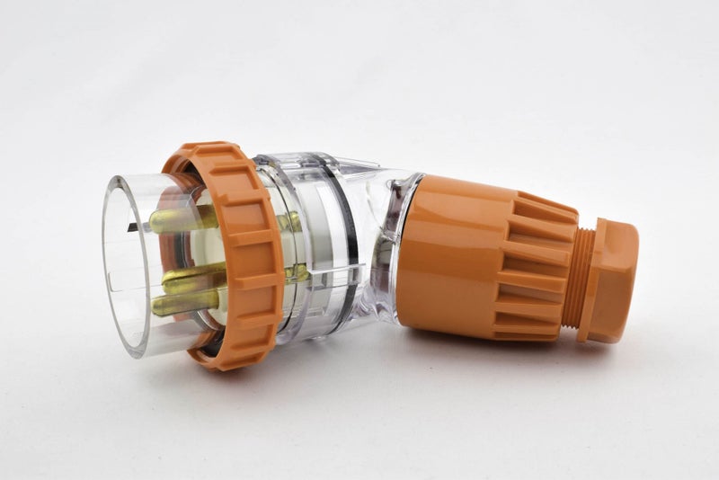 Industrial Plug Angled 3 Round Pins 32A 500vac IP66 Carousel 1