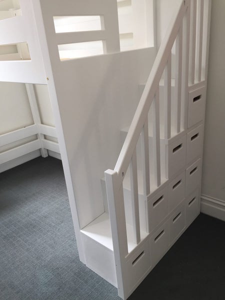 Bunk bed (side accessed drawers) 100% solid wood, made in NZ Carousel 11