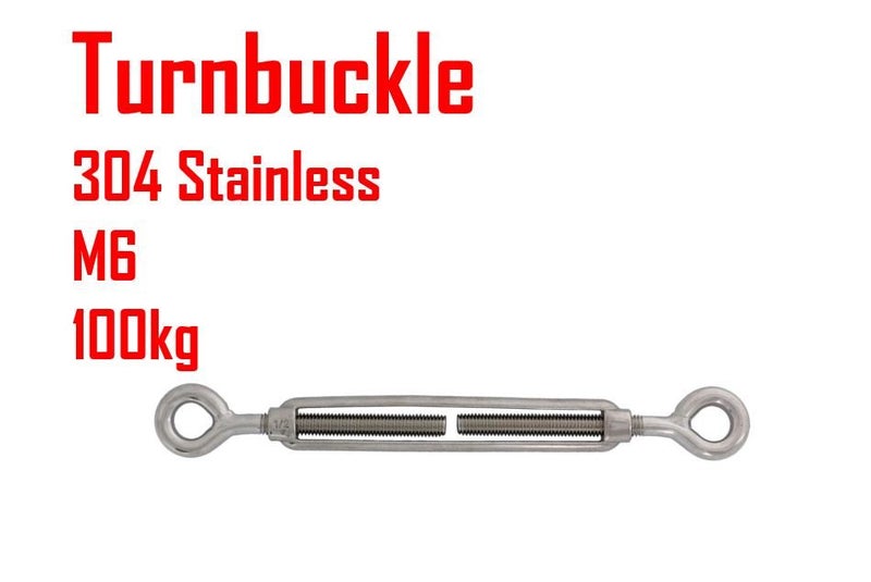 PTN 304 Stainless OO M6 Turnbuckle Screw Balustrade Hook Wire Handrail Cable Carousel 1