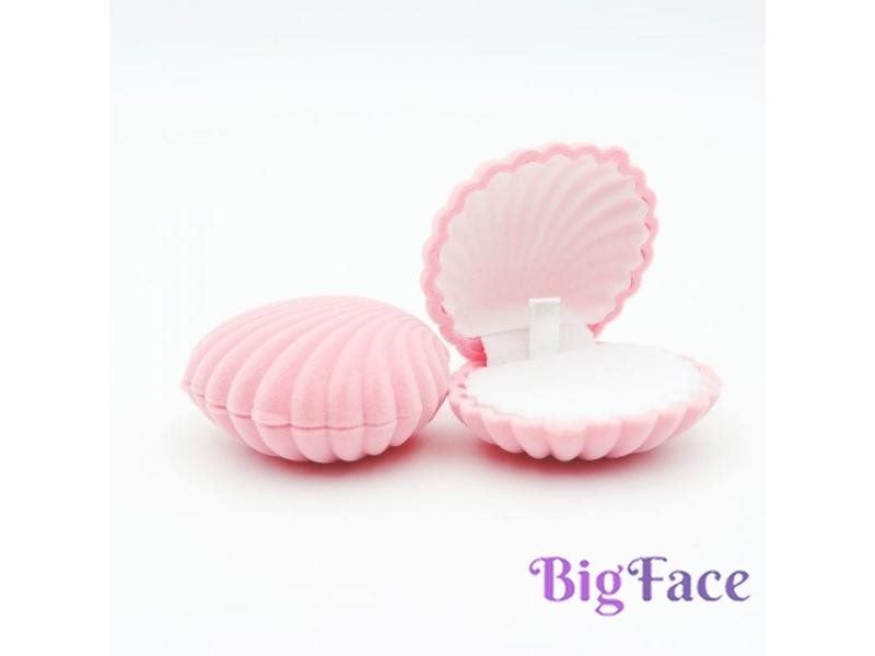 1pcs 5Colors Pink Shell Velvet Jewelry Display Box For Earrings Necklace Carousel 2