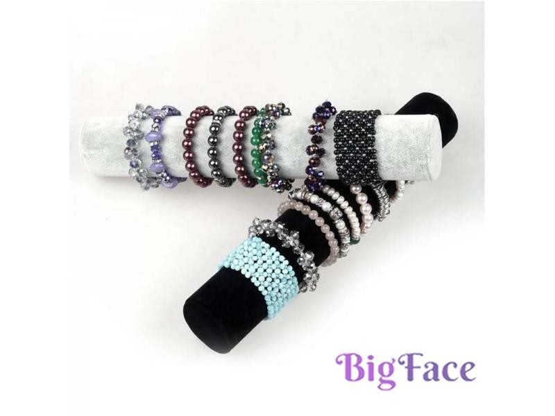 Hot Selling Jewelry Bracelet Display Holder For Black Gray Rose Red Velvet Carousel 2