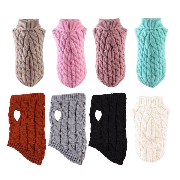 35cm Warm Cable Knit Jumpers - sml dog Carousel 1