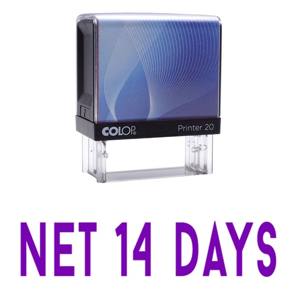 NET 14 DAYS Self Inking Rubber Stamp Custom Colop Office Stationary P20 Mini Carousel 1