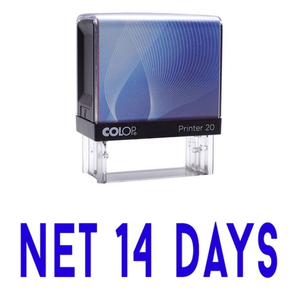 NET 14 DAYS Self Inking Rubber Stamp Custom Colop Office Stationary P20 Mini Carousel 2