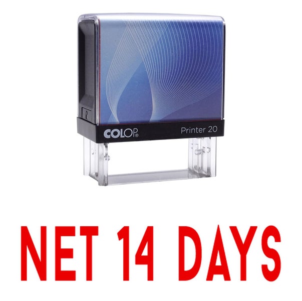 NET 14 DAYS Self Inking Rubber Stamp Custom Colop Office Stationary P20 Mini Carousel 4