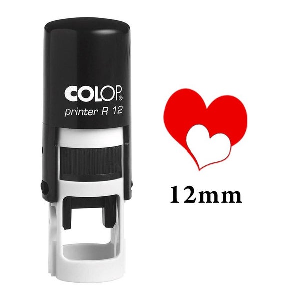 LOVE SMILY FACE Self Inking Mini Rubber Stamp Colop Round Decorative Carousel 1