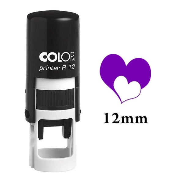 LOVE SMILY FACE Self Inking Mini Rubber Stamp Colop Round Decorative Carousel 2