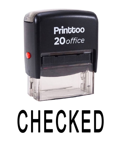 Printtoo CHECKED Self Inking Rubber Stamp Office Stationary Custom Stamp-Red Carousel 1