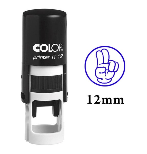 FINGER DESIGN Self Inking Mini Rubber Stamp Colop Round Decorative Teachers Carousel 1