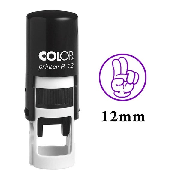 FINGER DESIGN Self Inking Mini Rubber Stamp Colop Round Decorative Teachers Carousel 2