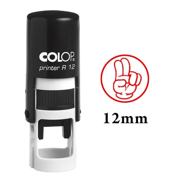 FINGER DESIGN Self Inking Mini Rubber Stamp Colop Round Decorative Teachers Carousel 4