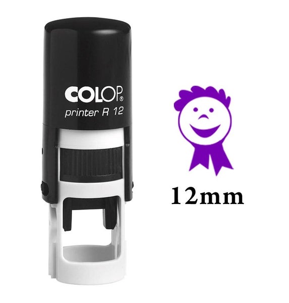 GOOD WORK Self Inking Mini Rubber Stamp Colop Round Decorative Teachers Stamps Carousel 1