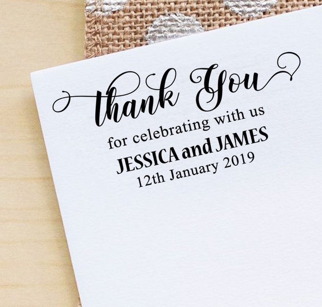 Printtoo Personalized Envelope Custom Thank You Self Inking Wedding Rubber Carousel 1