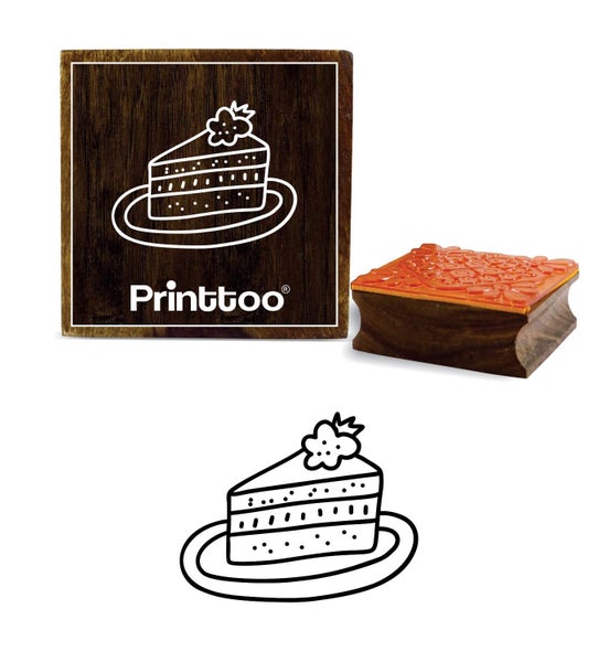 Printtoo Cake Pastry Design Diary Card Wooden Rubber Stamp Scrap Carousel 1