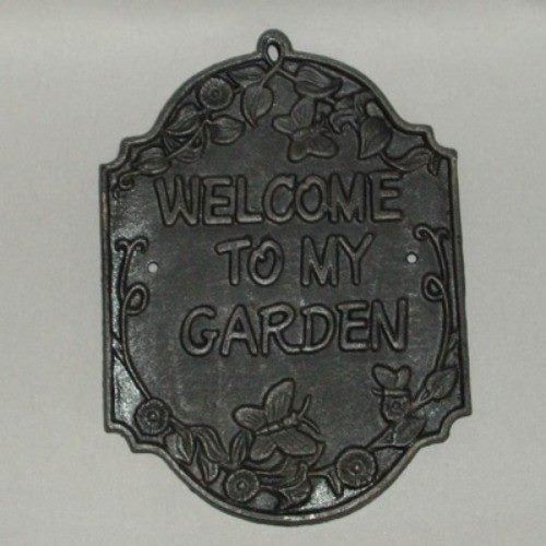 Welcome To My Garden Plaque (Cast Iron) Carousel 1