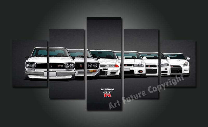 X'MAS SALE FREE SHIPPING - Large 5 Piece Canvas Art Print - GTR REVOLUTION Carousel 1