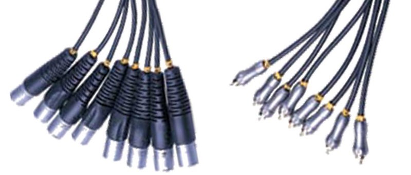 Maximum 8 way, XLR-M to RCA cable loom, 3 metre Carousel 1