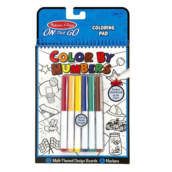 Melissa & Doug On the Go Color by Numbers Kids' Design Boards With 6 Markers - P Carousel 1
