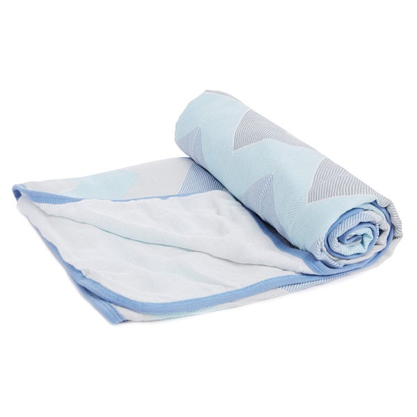 Aden Bamboo Stroller Blanket Ziggy Blue/Broken Chevron by Aden+Anais Carousel 2