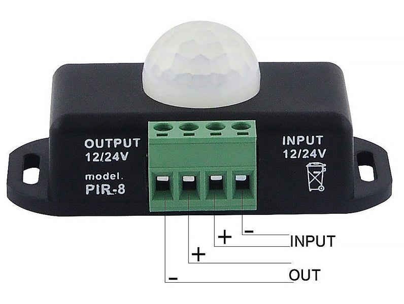 Motion Detector 12v 24v for LED lights Ideal for Solar 11~26v black or white Carousel 3