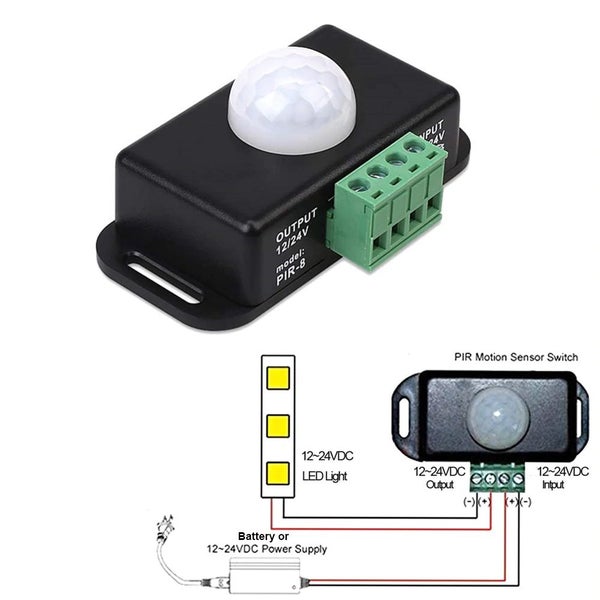Motion Detector 12v 24v for LED lights Ideal for Solar 11~26v black or white Carousel 2