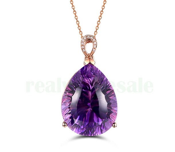 Amethyst Necklace Rose Gold Plated Carousel 1
