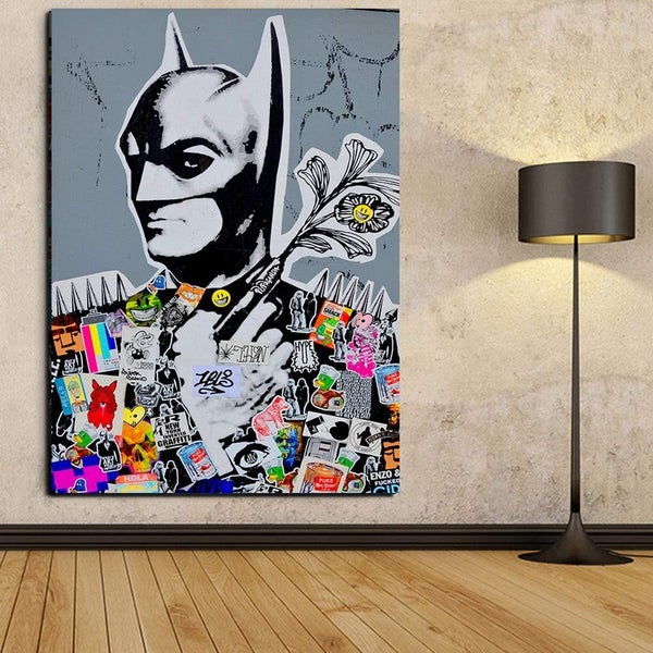 Free Shipping: Faicai Art Banksy Graffiti Street Batman Pop Art Print Carousel 3