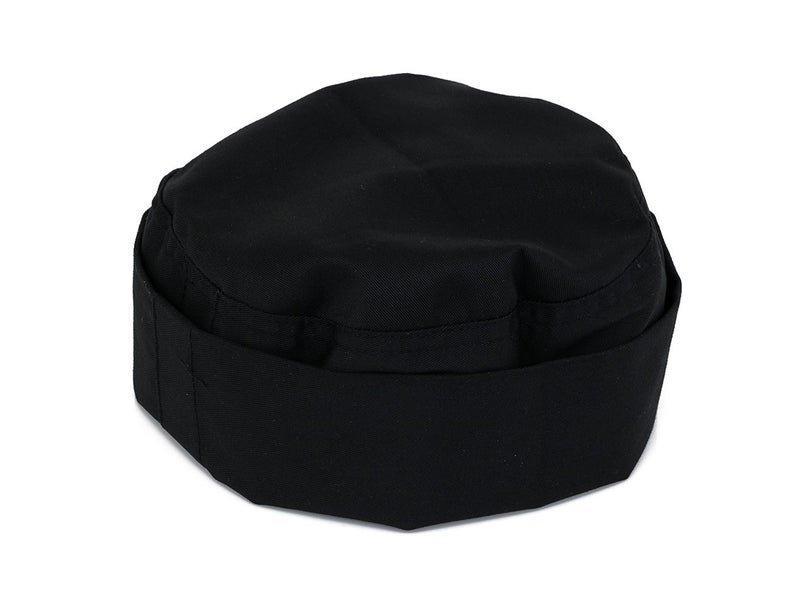 Chefs Cap Hat Chef's Head Cover Medium Polycotton Black Carousel 2